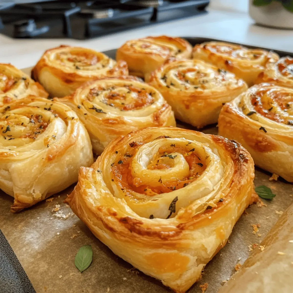 Herzhafte Blätterteigschnecken für den perfekten Snack