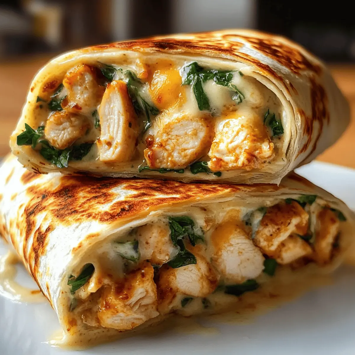 Klebrige Käse Knoblauch Hähnchen Wickel für Genießer