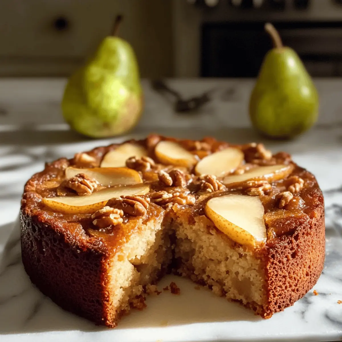 Schneller Birnenkuchen mit Walnüssen genießen