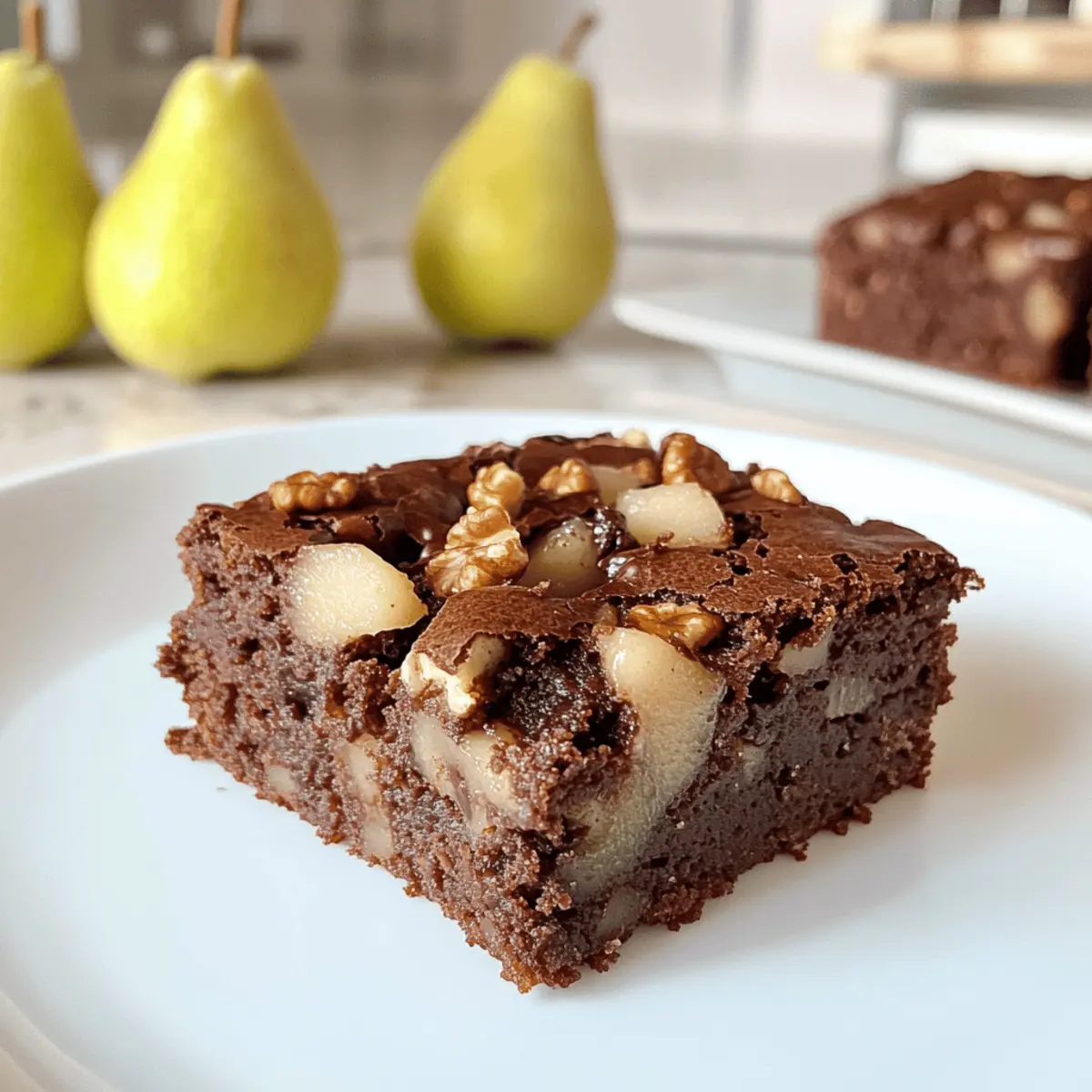 Walnussbrownies mit Birnen für schokoladige Glücksmomente