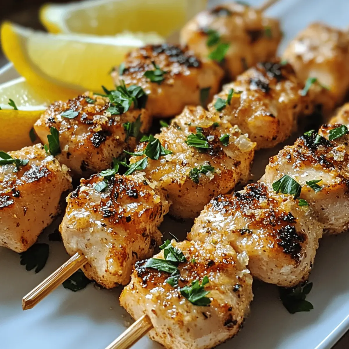 Knoblauch Parmesan Hähnchenspieße für echte Grill-Fans