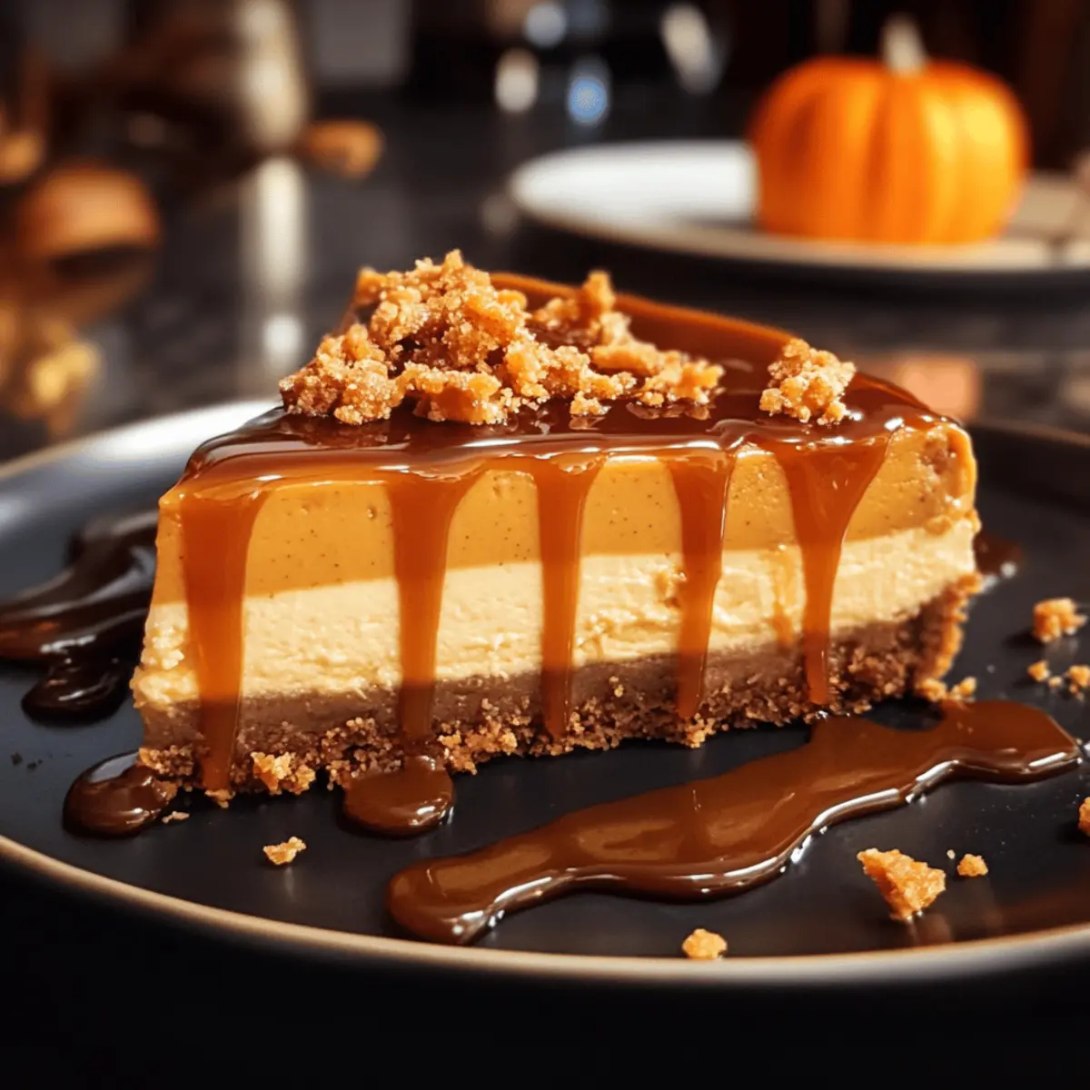 Kürbis-Cheesecake mit gesalzenem Karamell Genuss