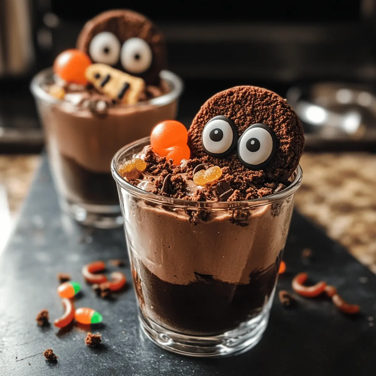 Gruselige Mousse au Chocolat für eine schaurige Nacht