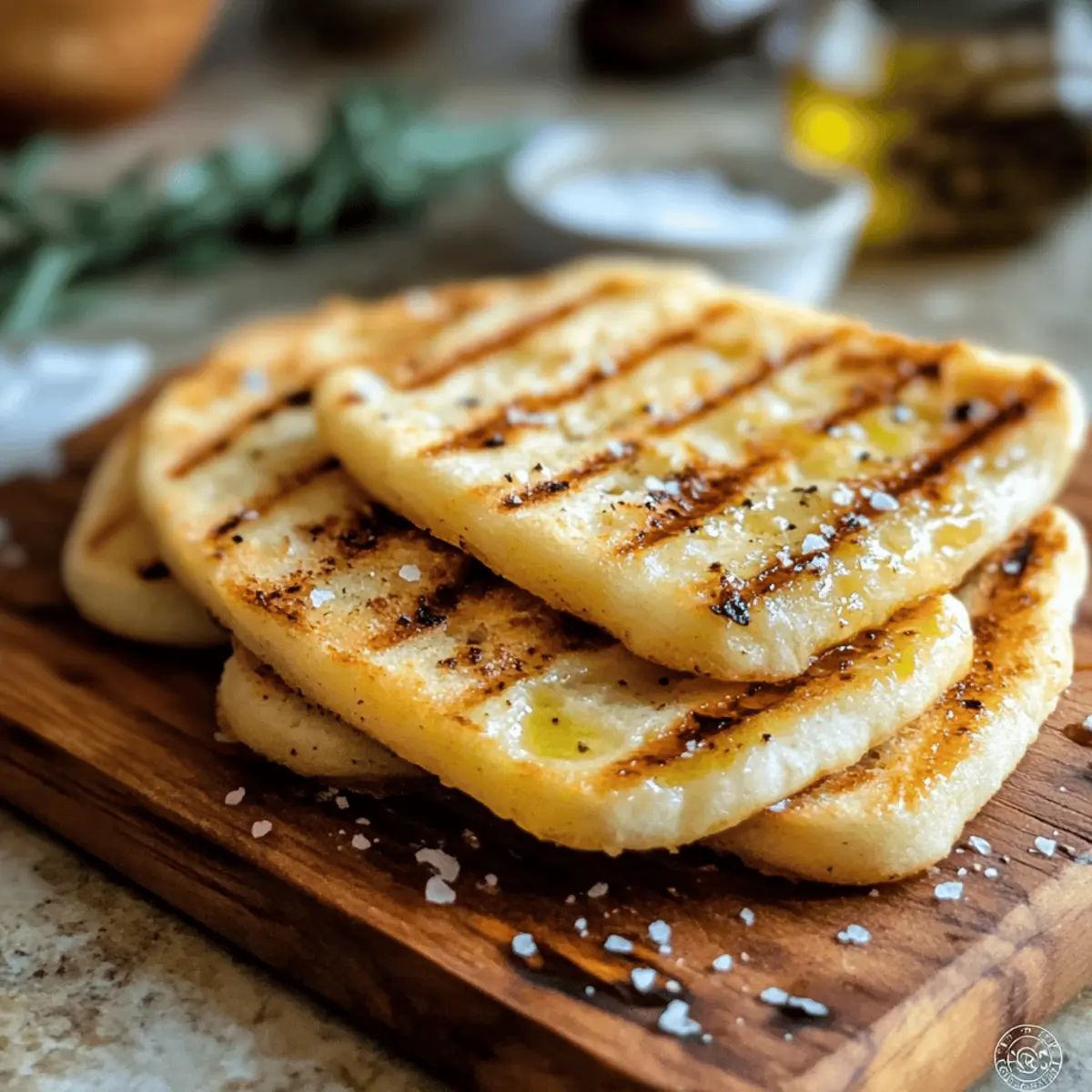 Grillbrot mit Olivenöl und Meersalz einfach selbst machen