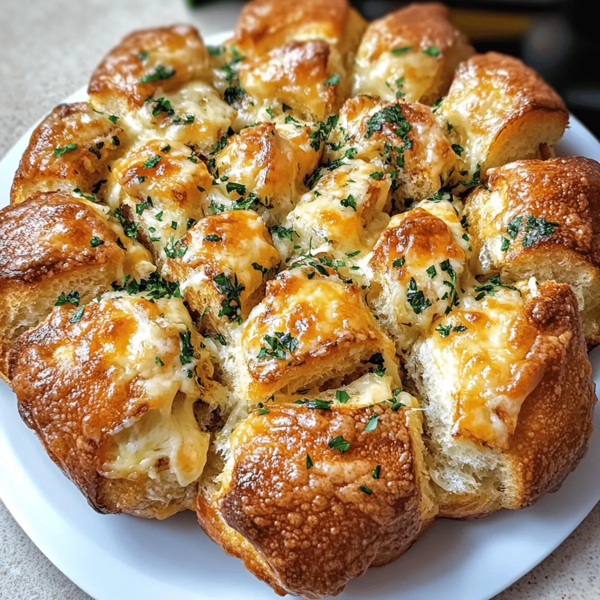 Käse Knoblauch Zupfbrot für gesellige Abende