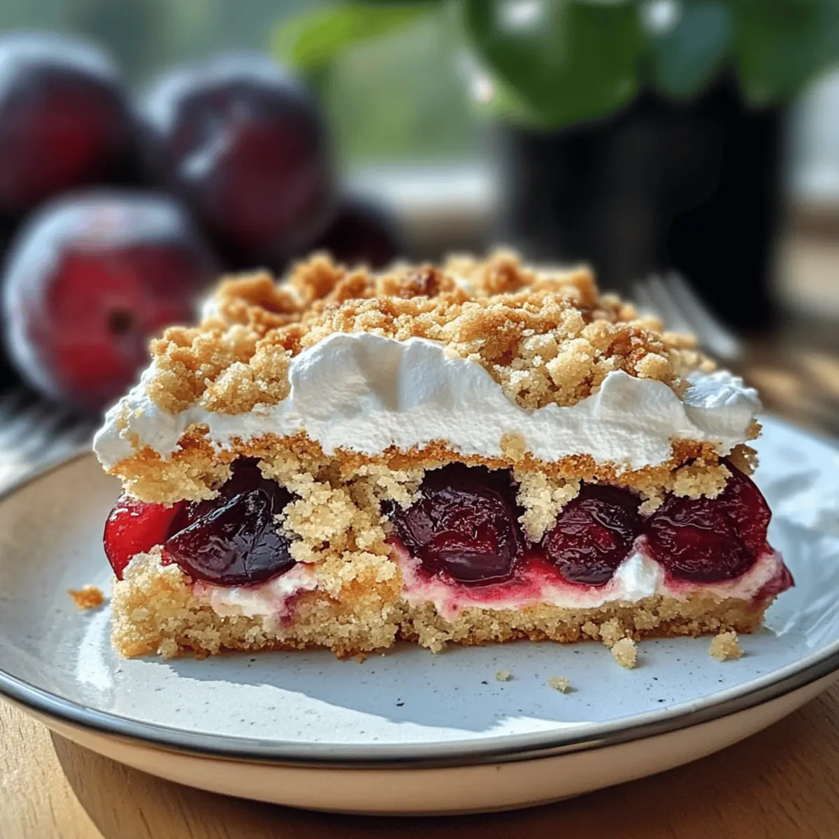 Plumkuchen mit Baiser und Streusel für den Herbst