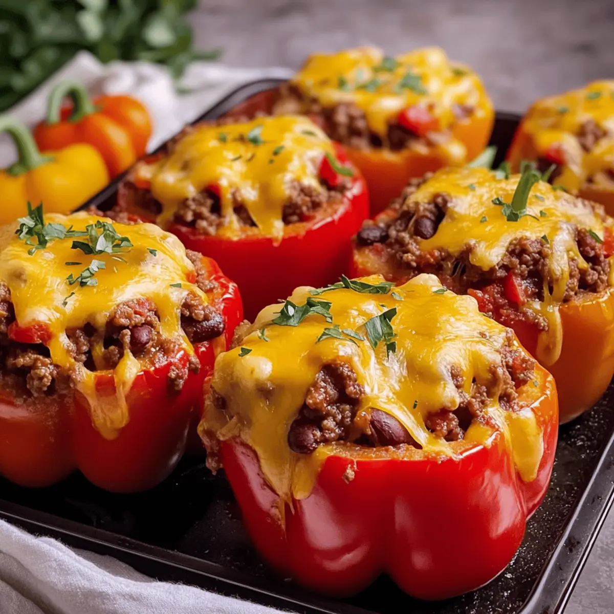 Gefüllte Halloween Paprika nach Chili con Carne Rezept