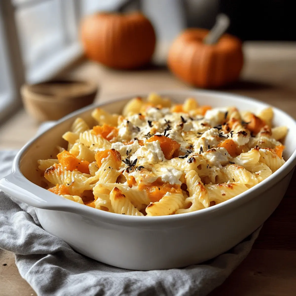 Gebackene Feta-Pasta mit Kürbis für den Herbst
