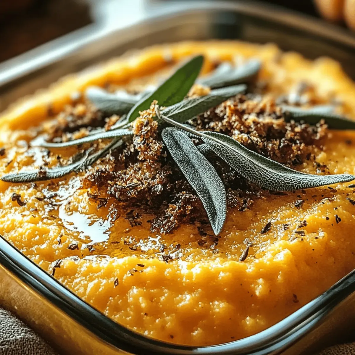 Kürbis-Polenta mit Salbeibutter für Herbstgenuss