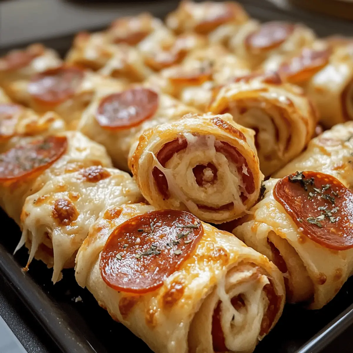 Käse-Pepperoni-Pizza-Rollen für den perfekten Snack