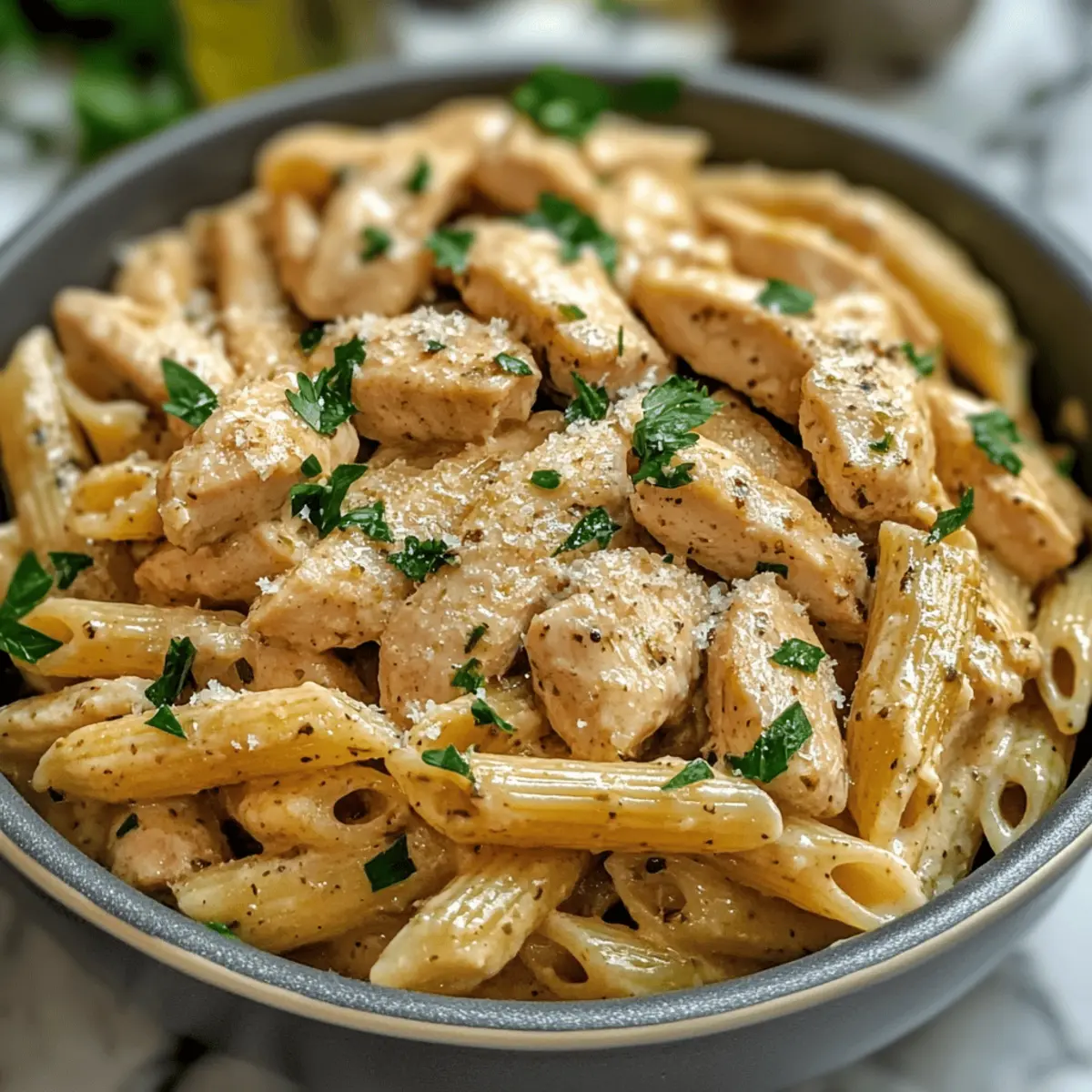 Gesunde Knoblauch-Parmesan-Hühnchen-Pasta Rezept