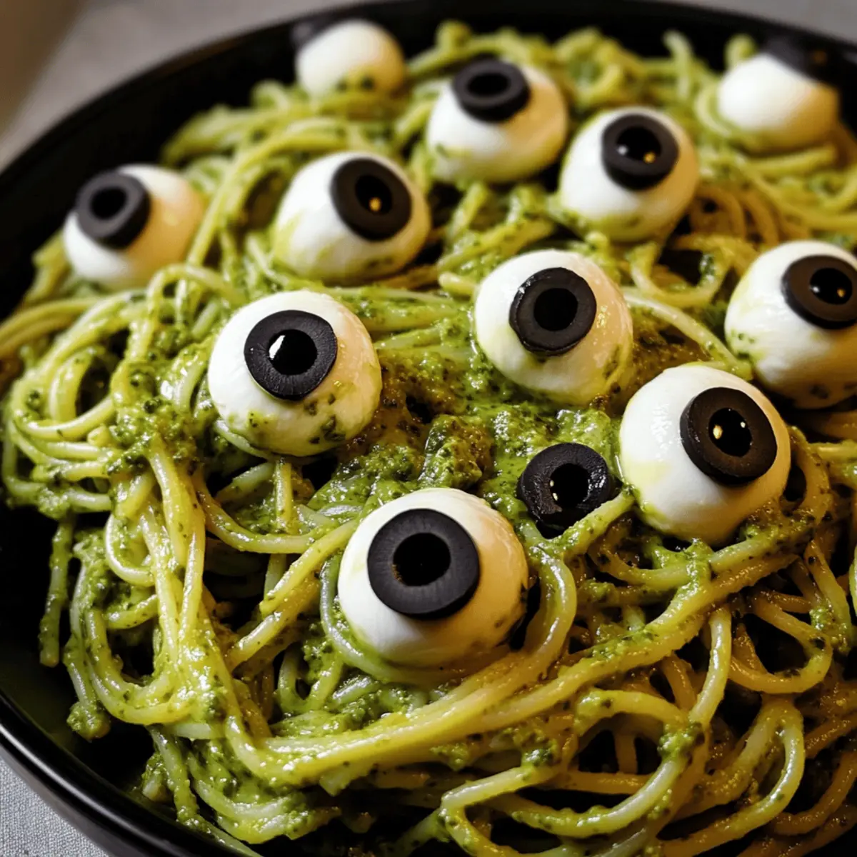 Grünes Monster Pasta – Spooky Spaghetti für Halloween