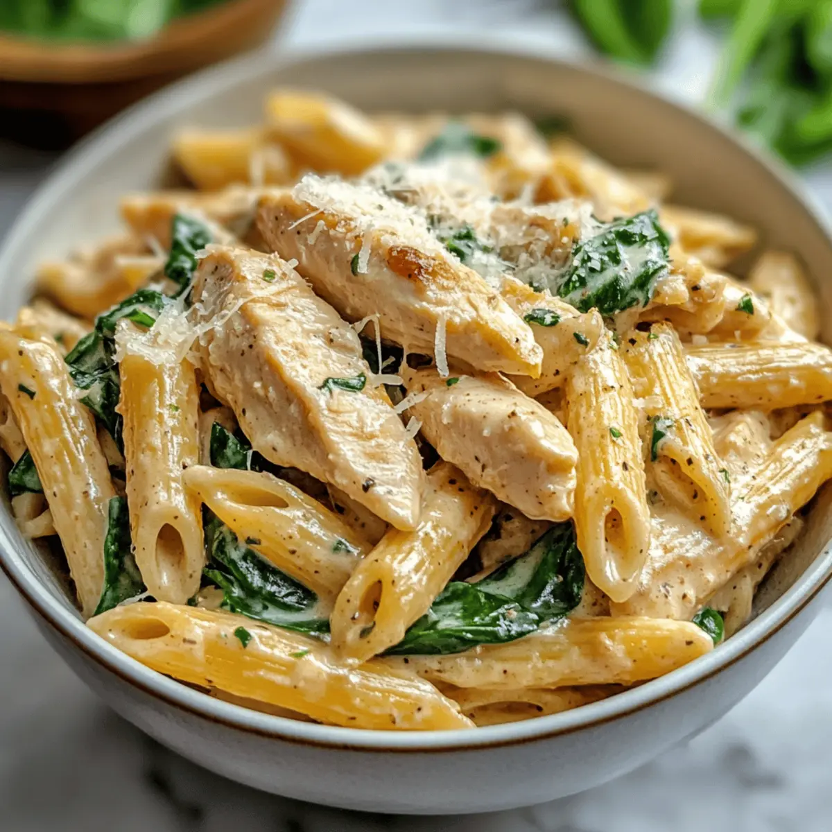 Gesunde Knoblauch-Parmesan-Hühnchen-Pasta Rezept