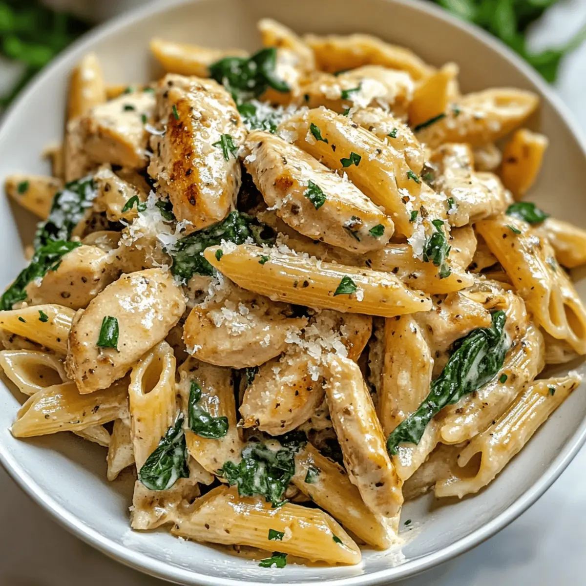 Gesunde Knoblauch-Parmesan-Hühnchen-Pasta Rezept