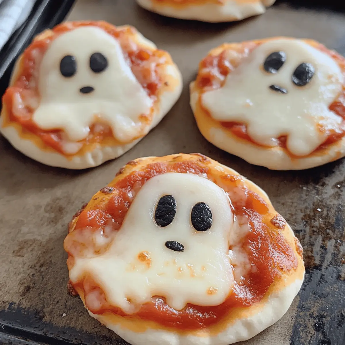 Spooktacular Mini-Geisterpizzen für Halloween Spaß