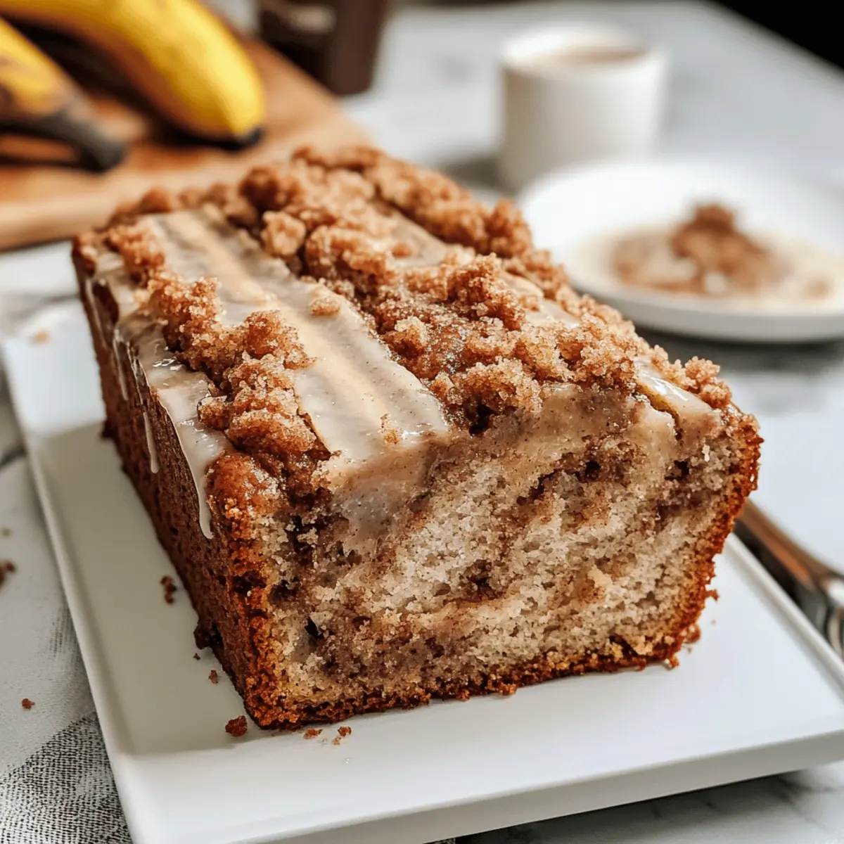 Veganes Zimt-Strudel-Bananenbrot mit Streuseln zum Genießen