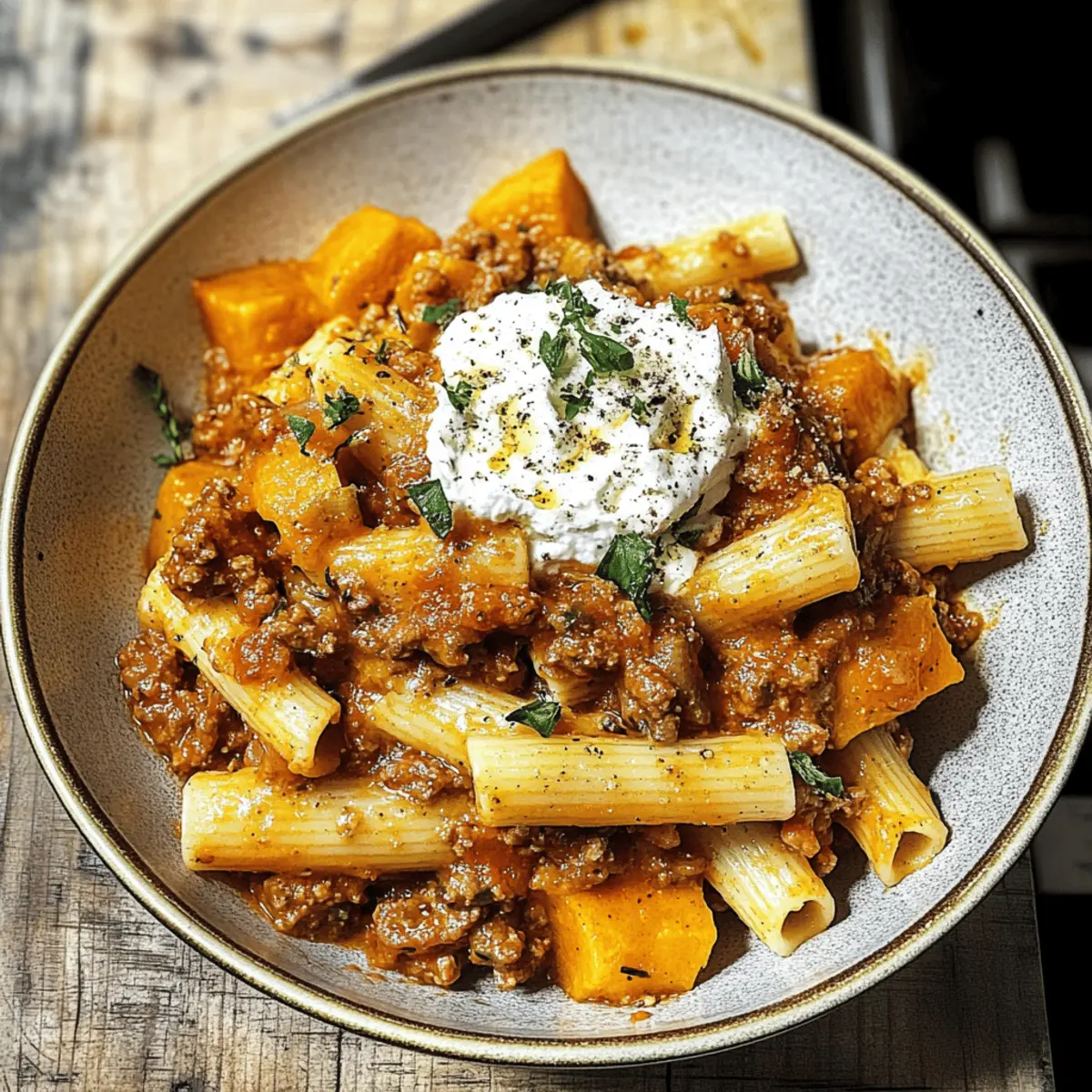 Kürbis-Rindfleisch-Bolognese für gemütliche Abende