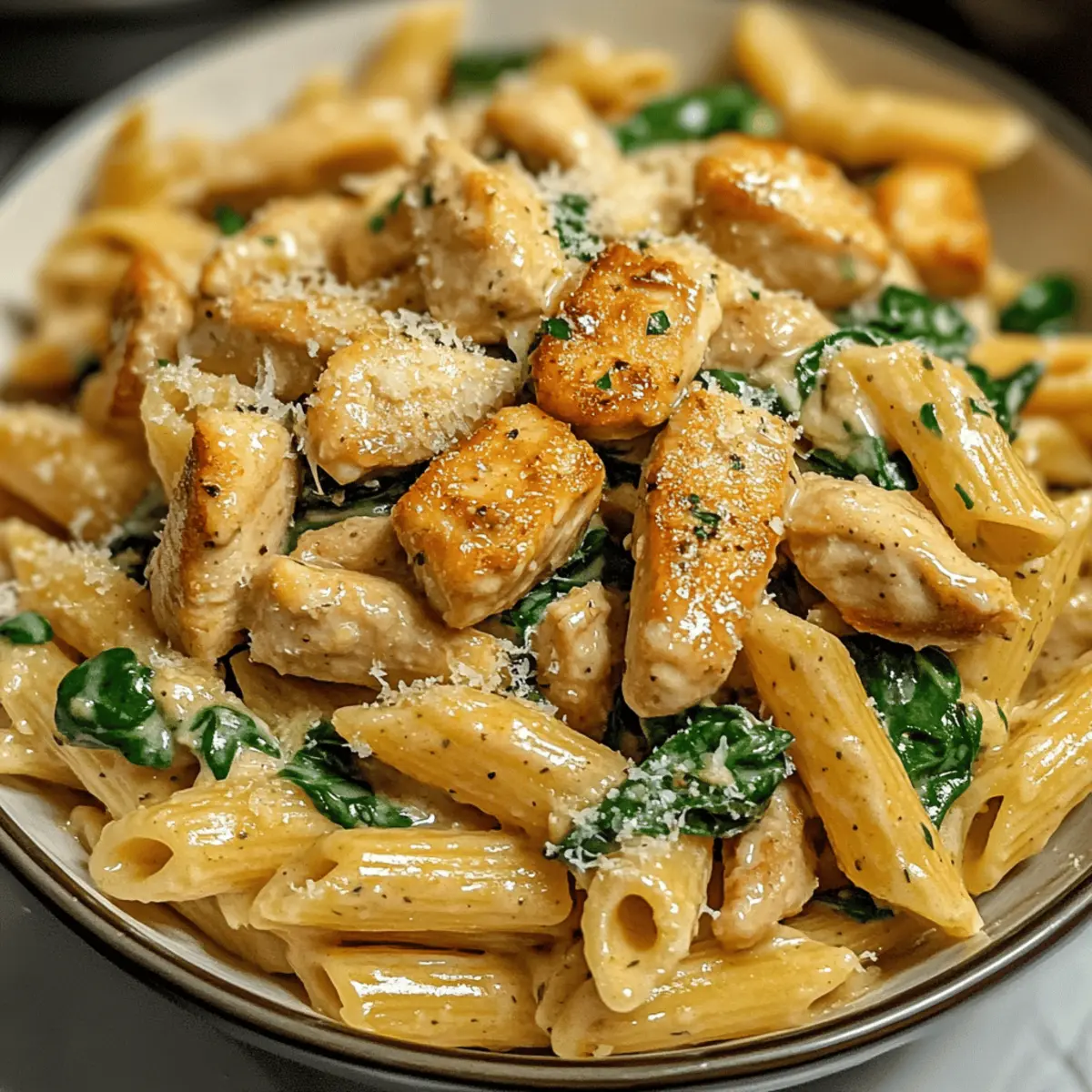Gesunde Knoblauch-Parmesan-Hühnchen-Pasta Rezept