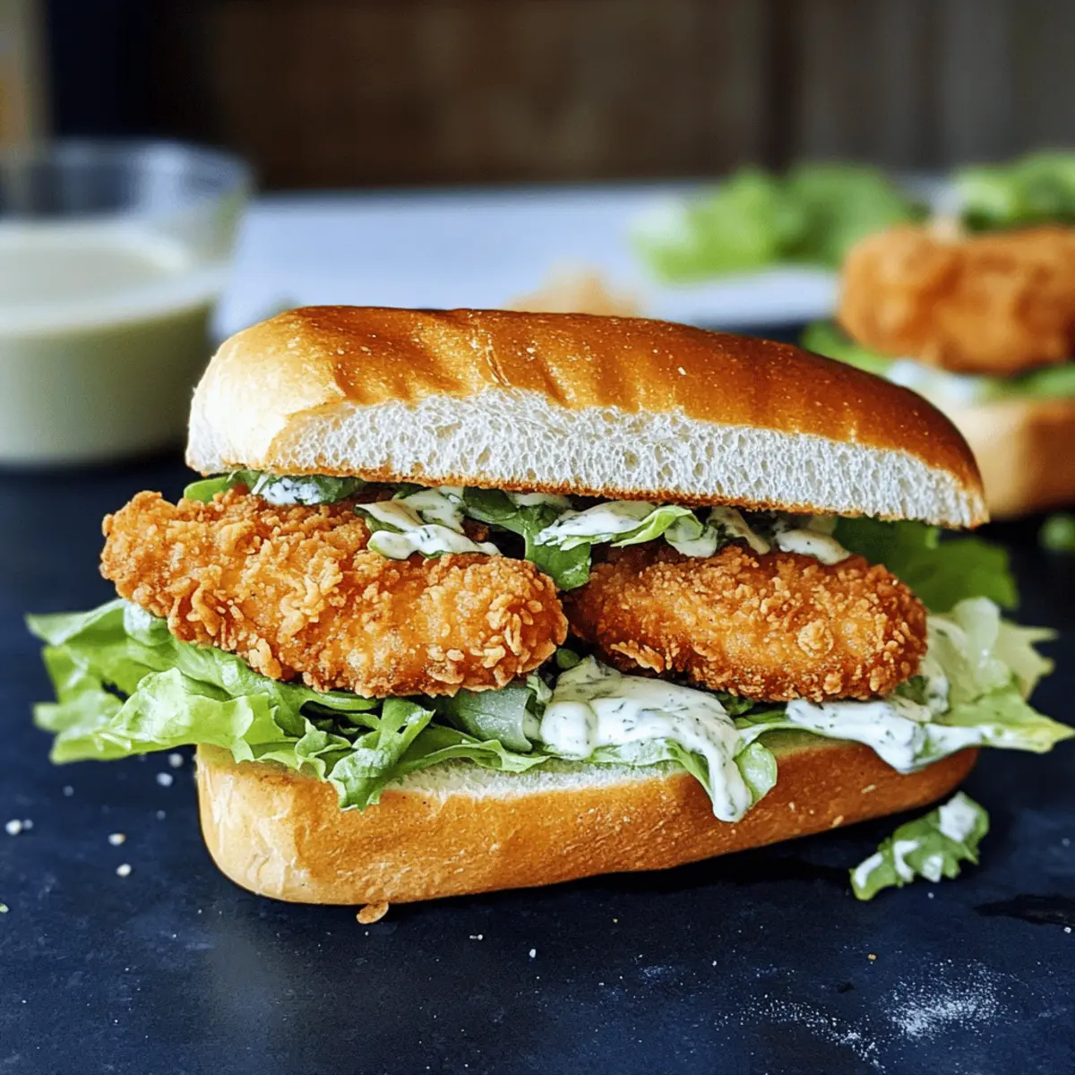 Hähnchen-Caesar-Sandwich für die perfekte Mittagspause