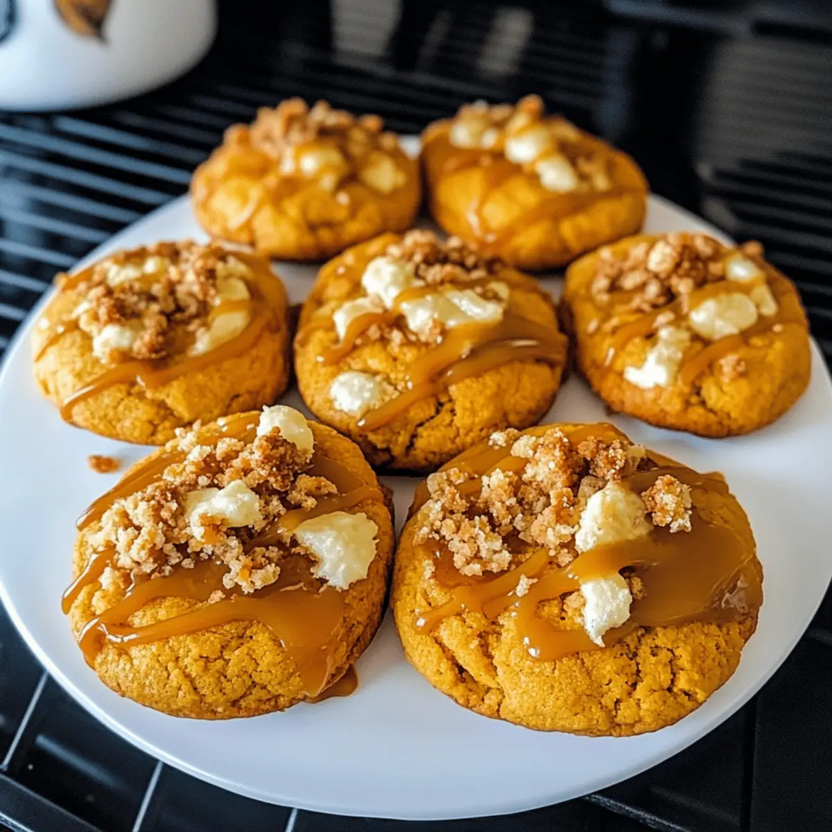 Kürbisplätzchen mit Karamell und Streuseln
