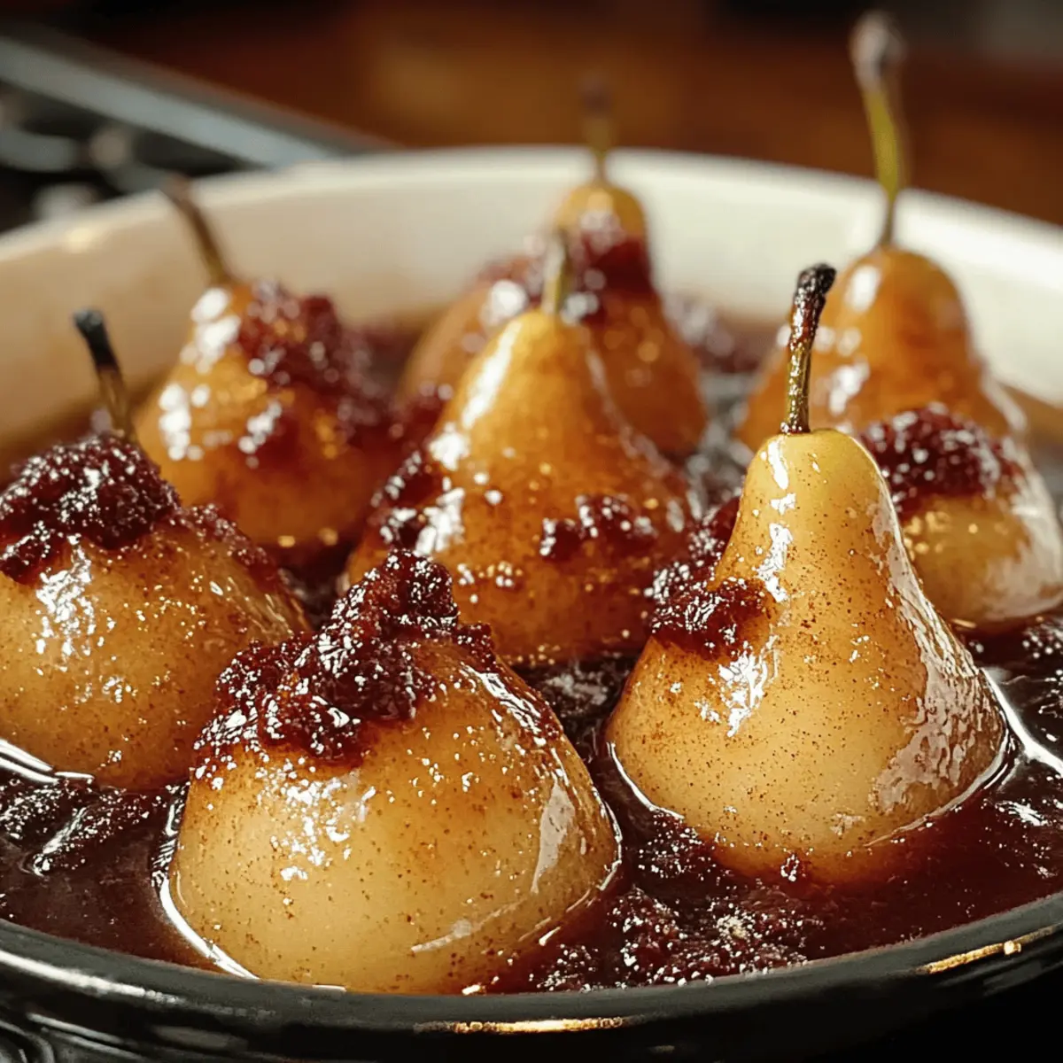 Langsam gekochte Zimt-Birnen-Delikatesse für Herzen