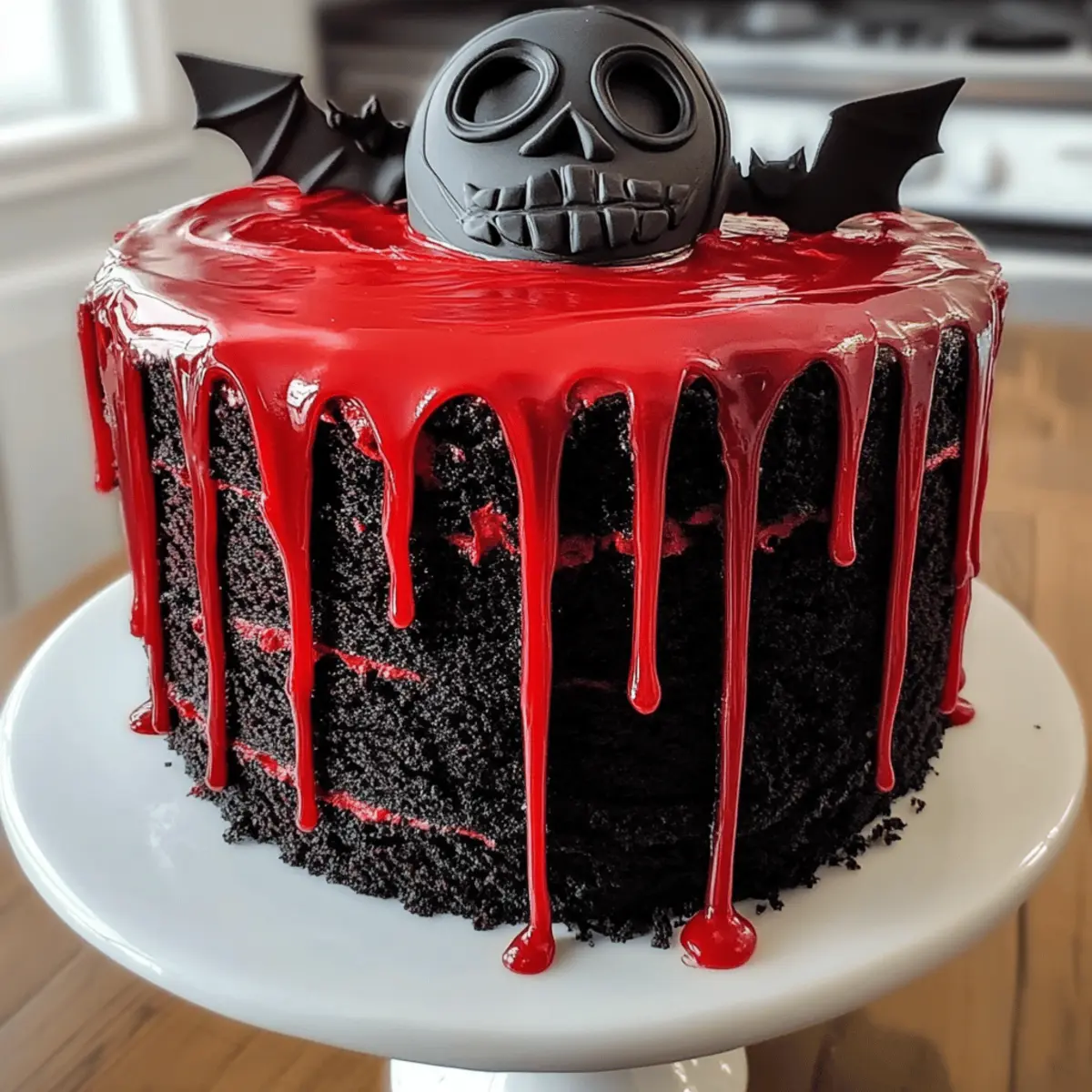 Horror-Kuchen-Rezept für die Scream-Masken-Torte