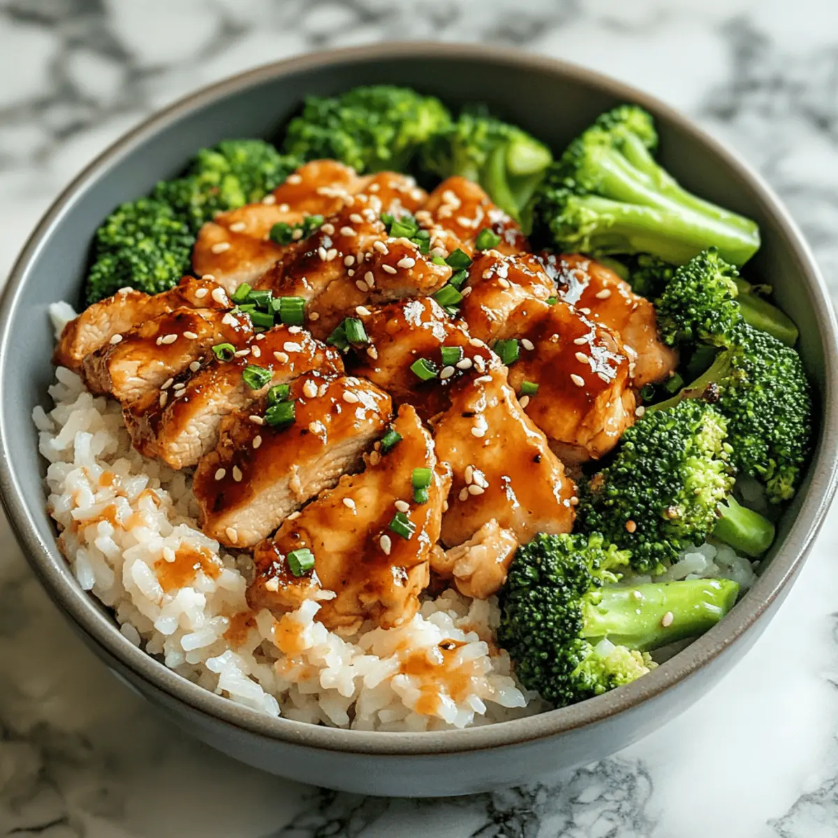 Gesunde Sticky Chicken Schalen für ein schnelles Essen