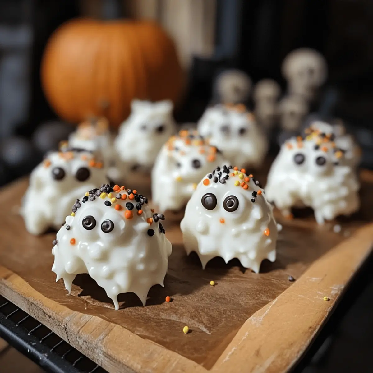 Weiße Schokoladenmonster für Halloween Spaß