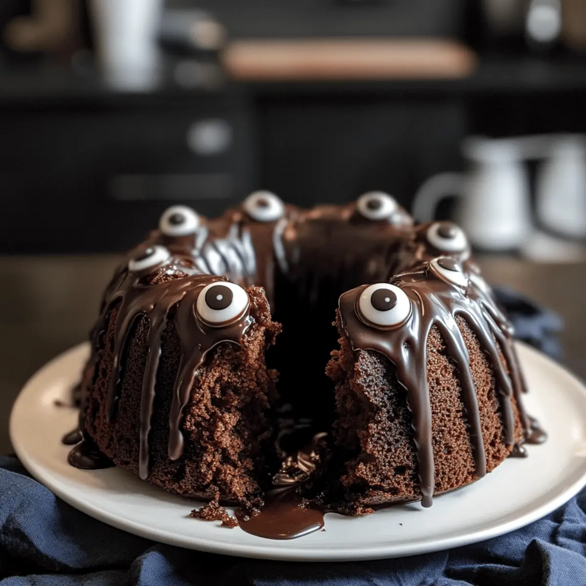 Unheimlicher Monster Gugelhupf für Halloween Spaß