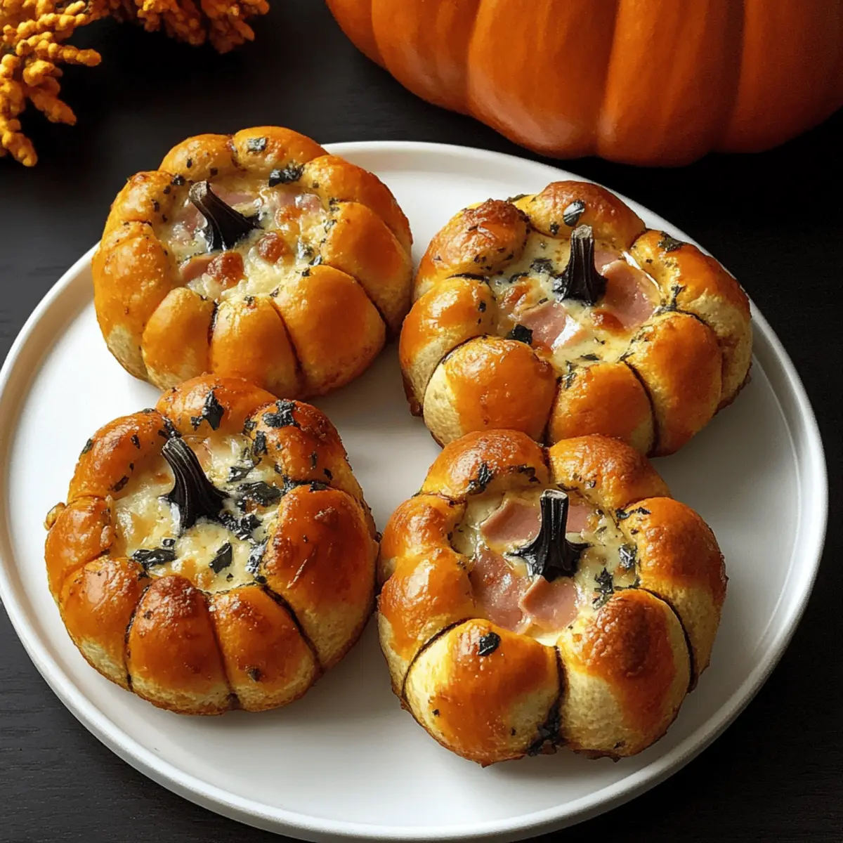 Mini Pizza-Kürbisse für deine Halloween-Party