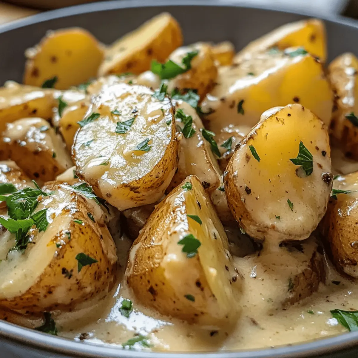 Kartoffeln in cremiger Knoblauchsoße ganz einfach gekocht