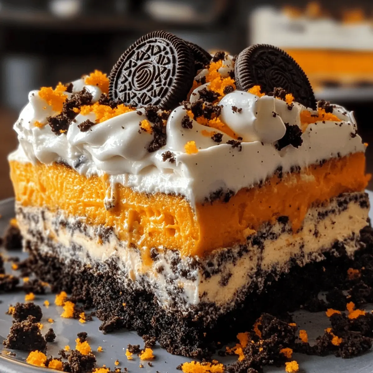 Halloween Oreo Dessert Schichten für gruselige Feiern