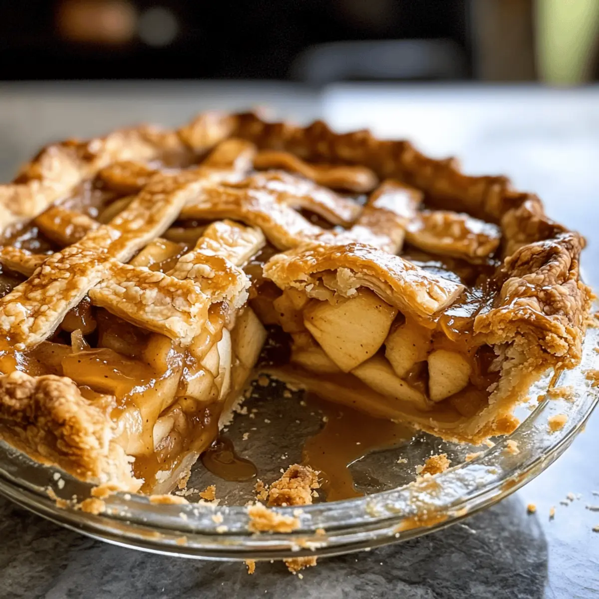 Apfelkuchen mit gesalzenem Karamell für Gemütlichkeit