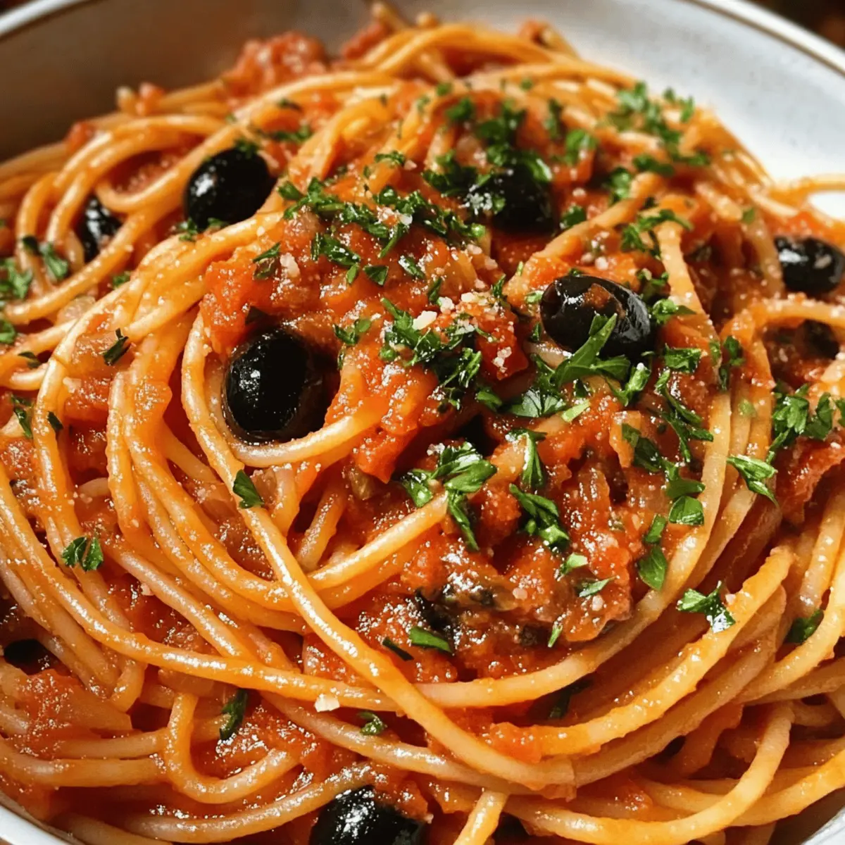 Köstliche Spaghetti alla Puttanesca in 30 Minuten