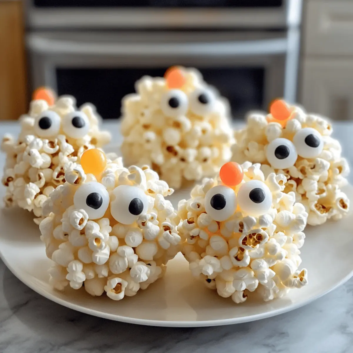 Gespenster-Popcornbälle für Halloween-Spaß