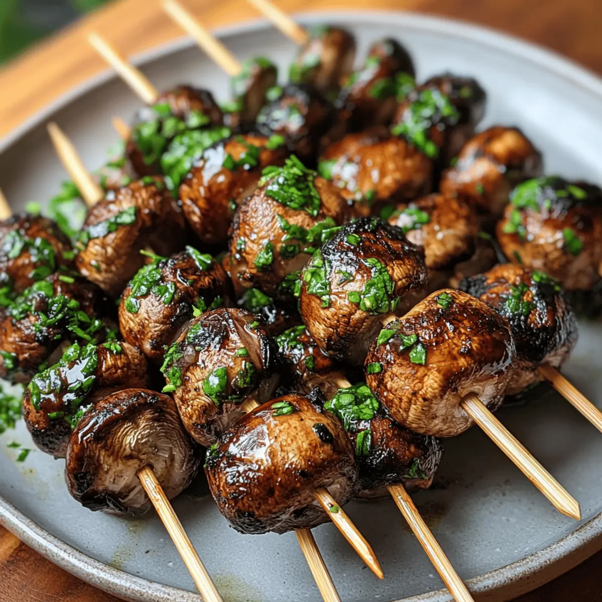 Grilled Marinated Mushroom Skewers schnell und einfach