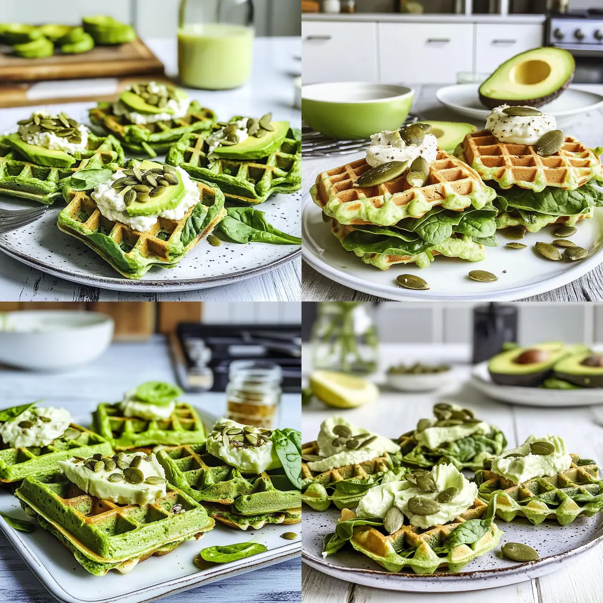 Mini-Waffel-Sandwich mit Spinat für jeden Snack