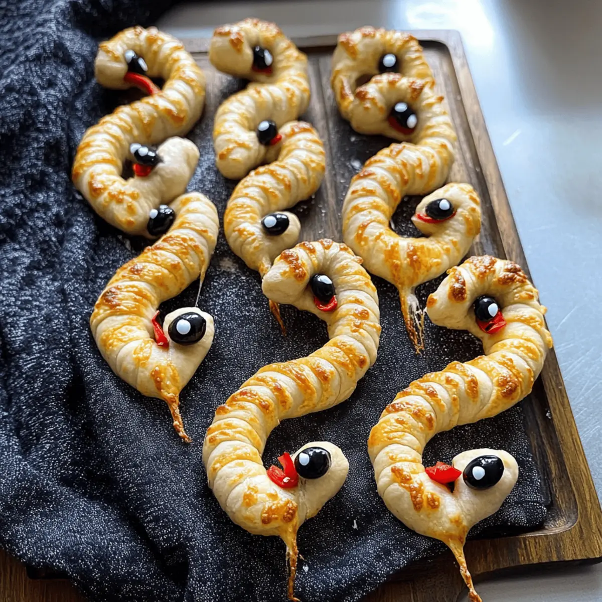 Pizza-Schlangen für Halloween: Einfaches Fingerfood