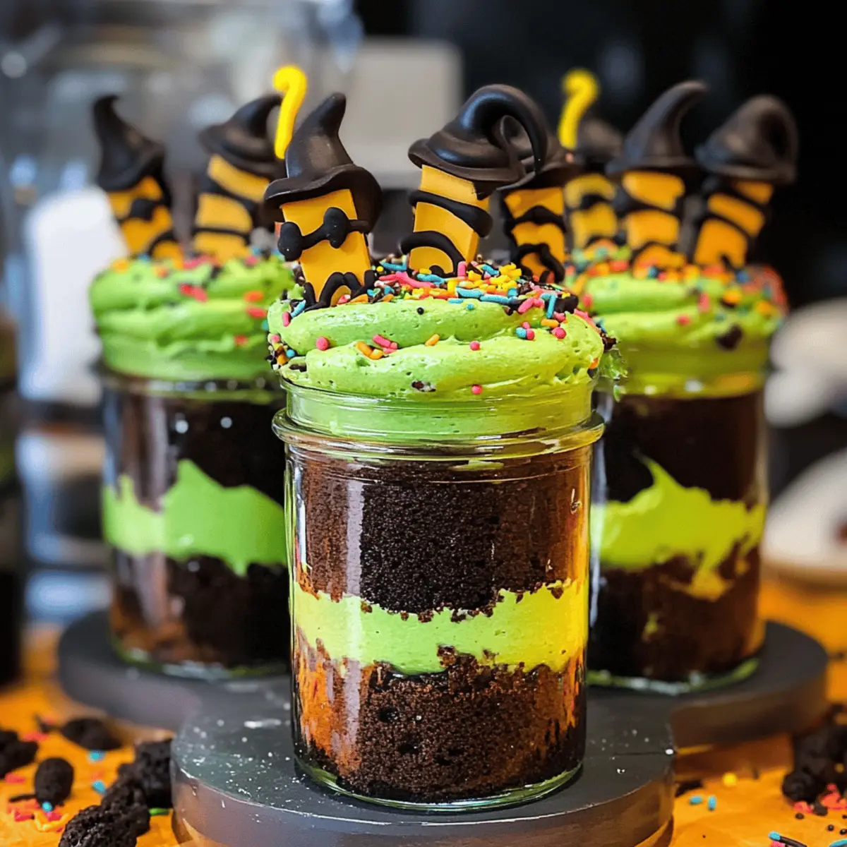 Hexenbrühe Halloween Kuchen Gläser für gruselige Feiern