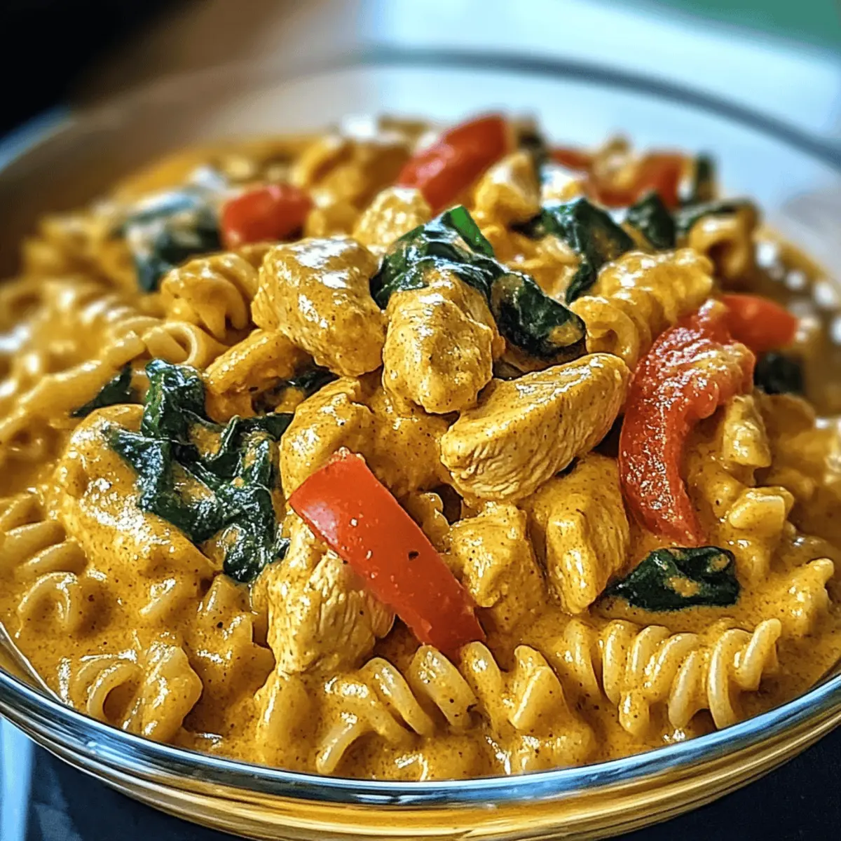 Hähnchen Curry Pasta für schnelle Genussmomente