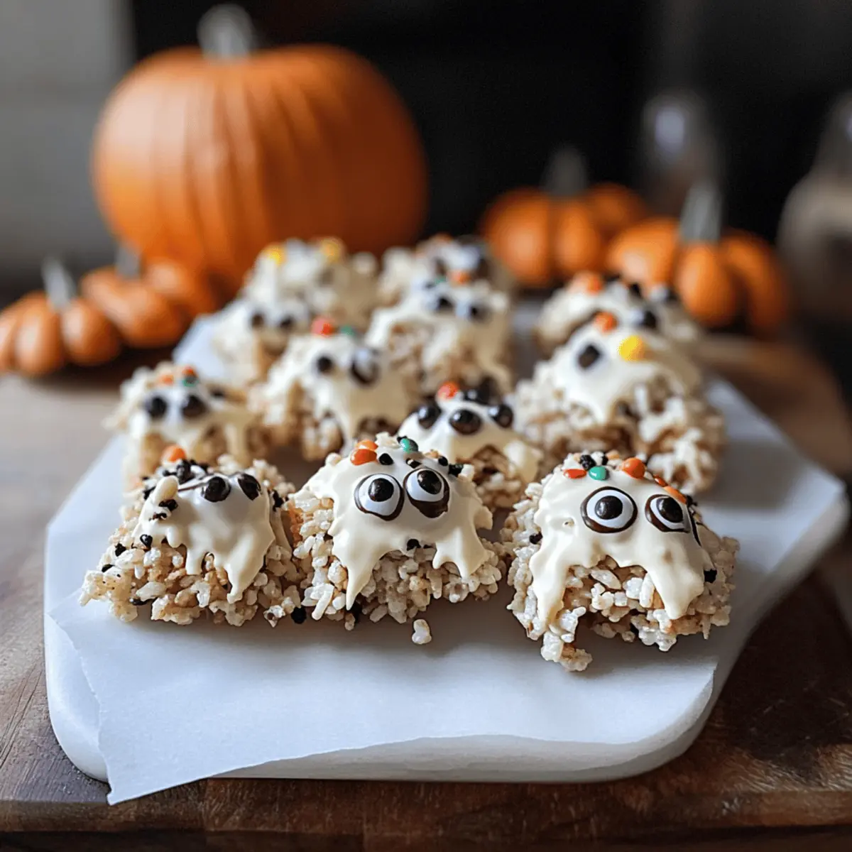 Weisse Schokoladen-Crossis gruselige Monster für Halloween