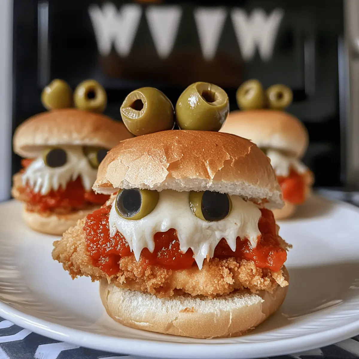 Halloween Hähnchen Parmesan Slider für gruselige Partys