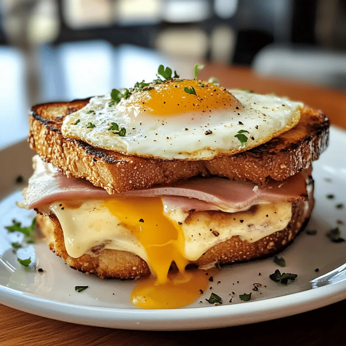 Zubereitung von perfektem Croque Madame zuhause