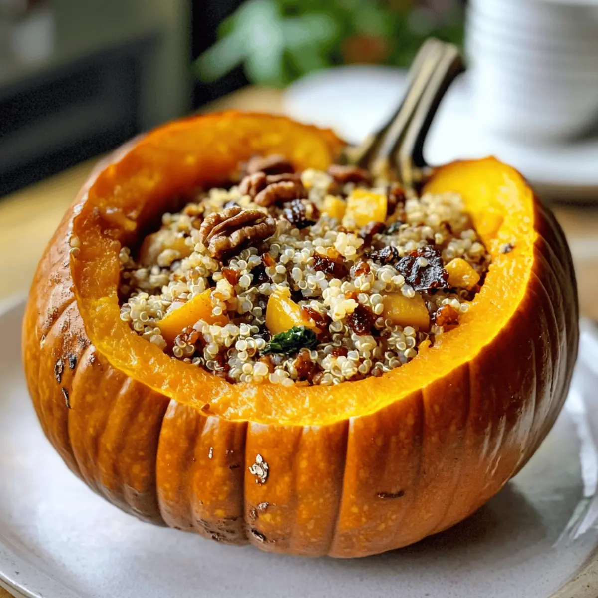 Baked Pumpkin mit Reis und Fruchtfüllung