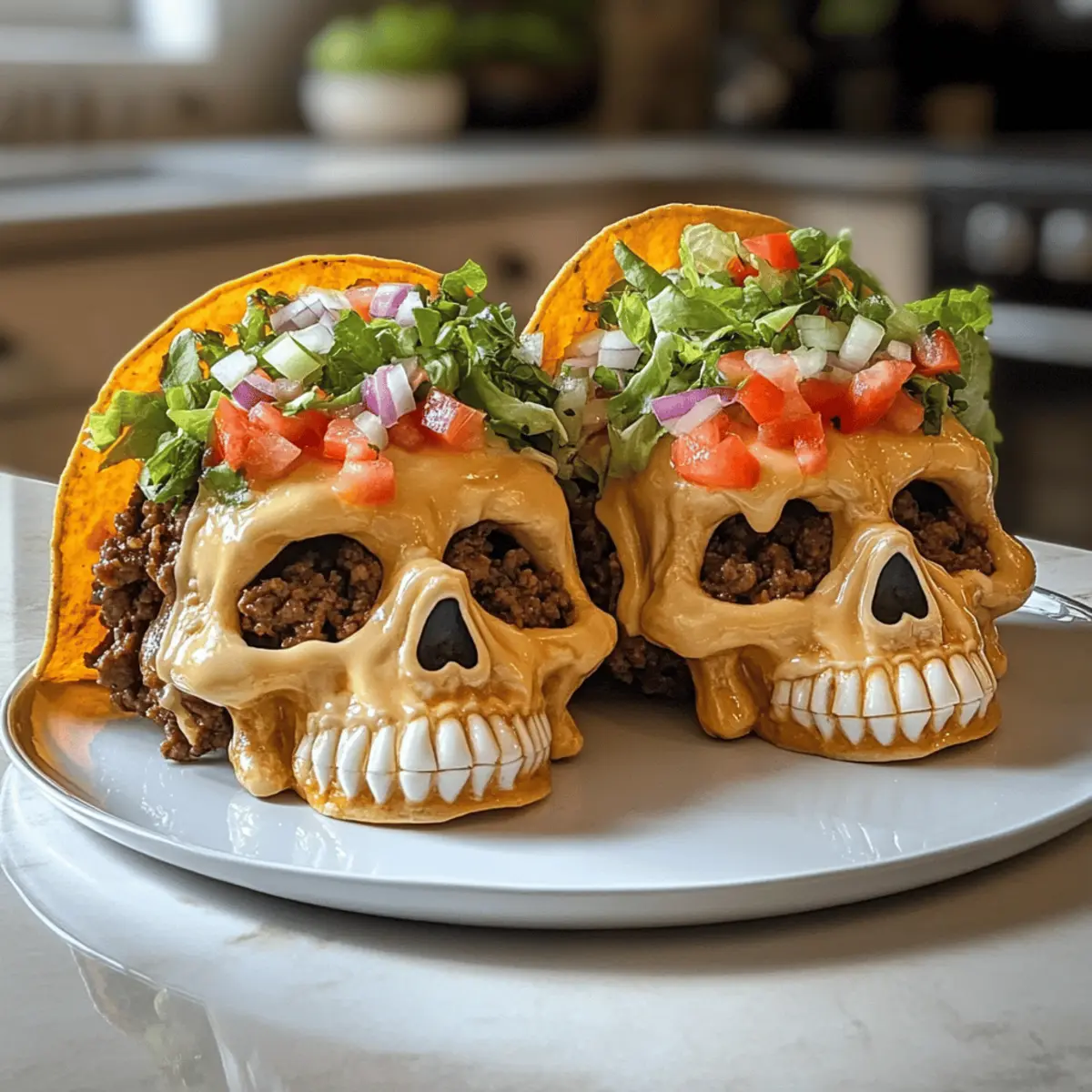 Monster Taco Schädel Vorspeise für Halloween Spaß