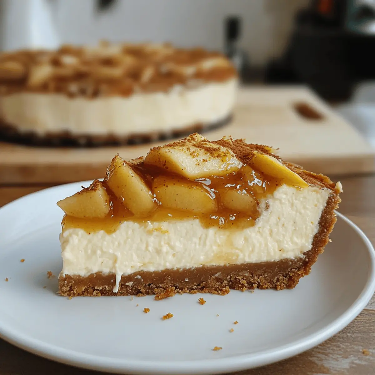 Weihnachtlicher Käsekuchen mit Bratapfel genießen