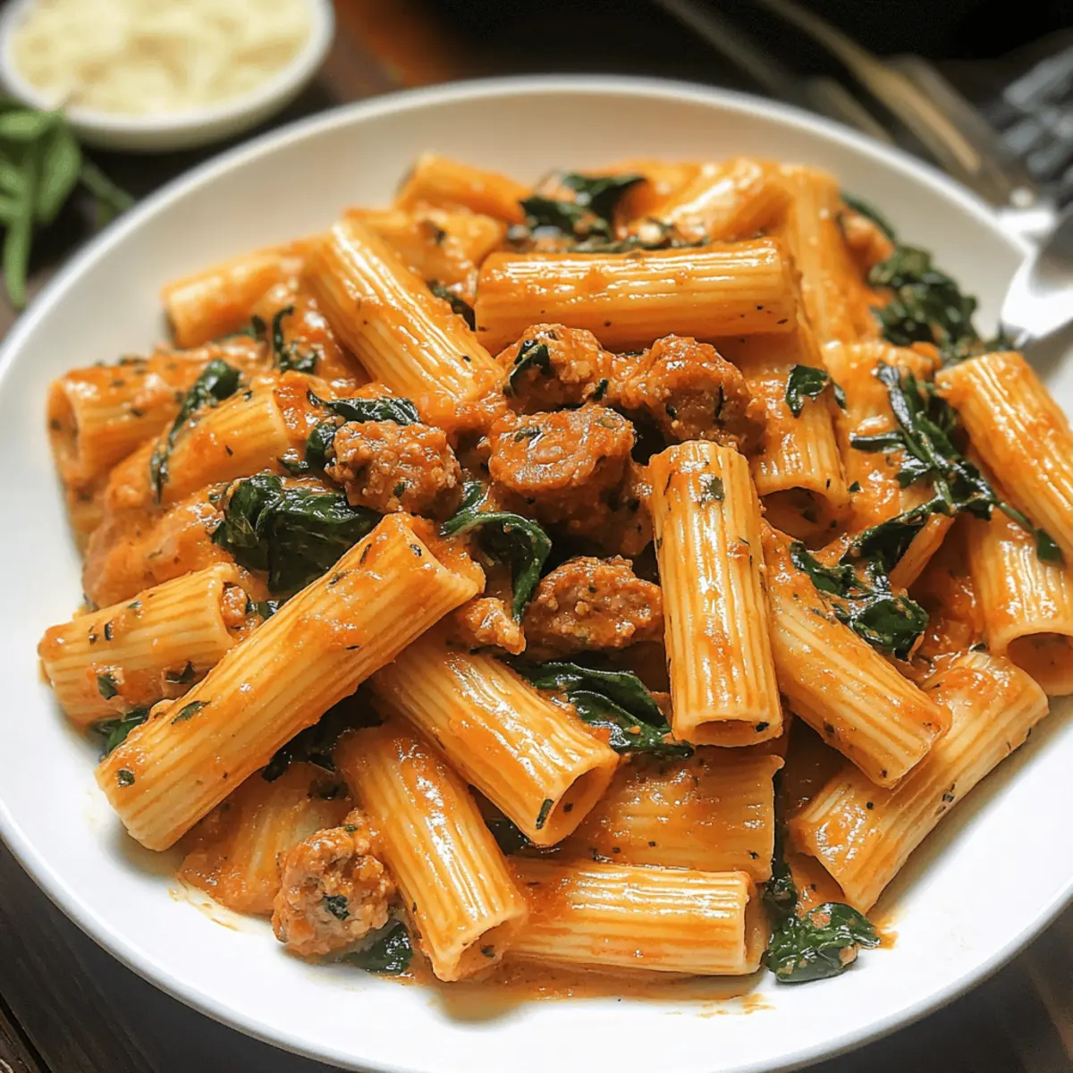 Cremige Wurst Rigatoni in 30 Minuten zaubern