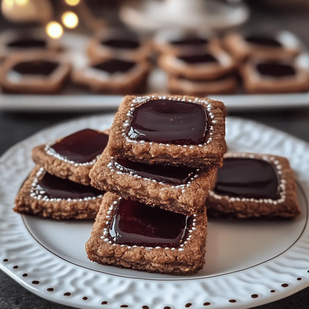Schoko Gewürzplätzchen mit Glühweingelee Rezept