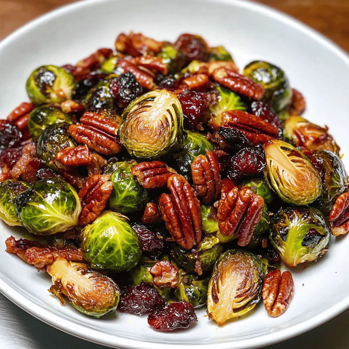 Rosenkohl mit Speck, Pekannüssen und Preiselbeeren