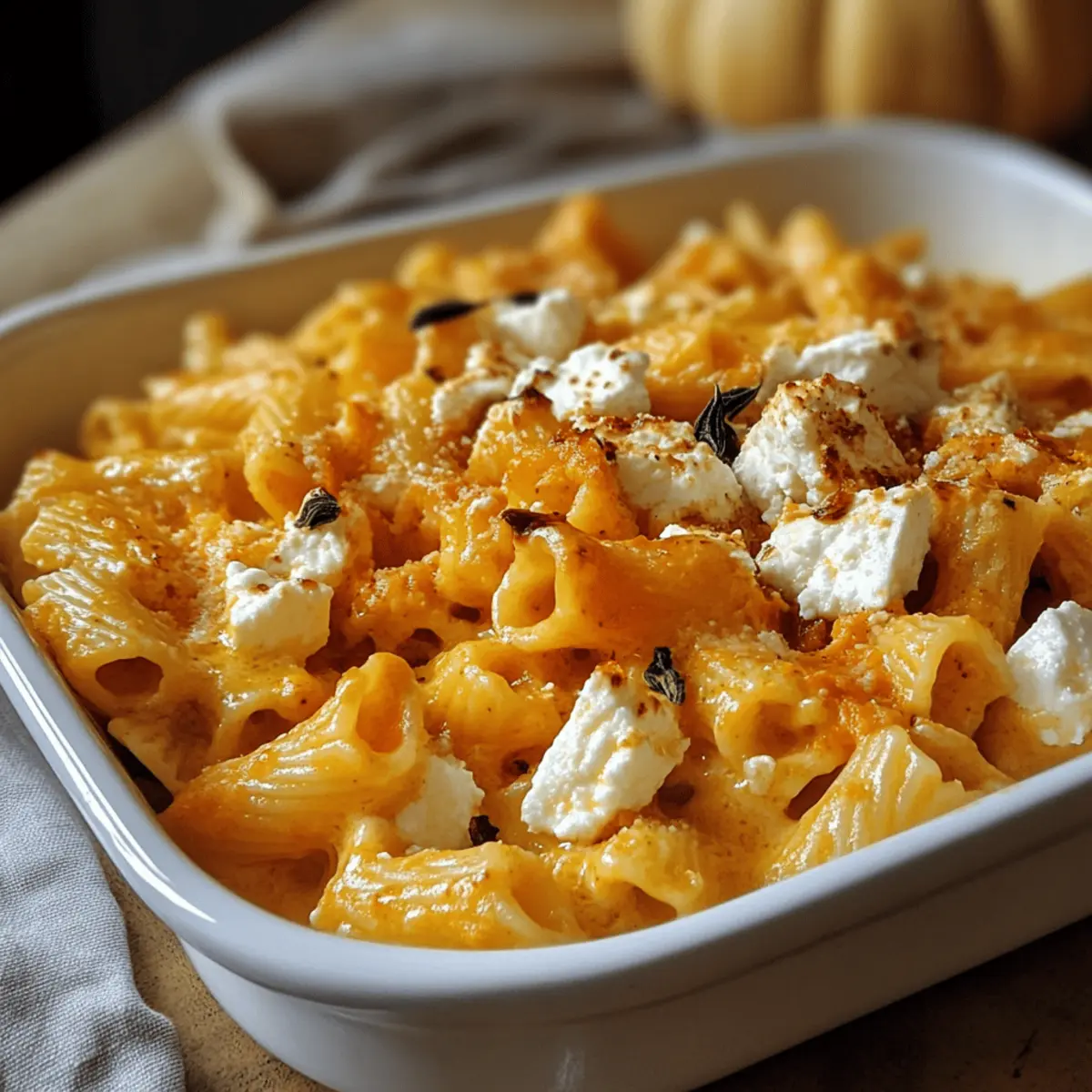 Gebratener Feta Pasta mit Kürbis genießen